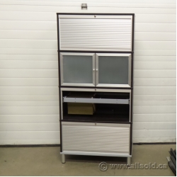 IKEA Effektiv Espresso 3 Compartment Roll Front File Cabinet